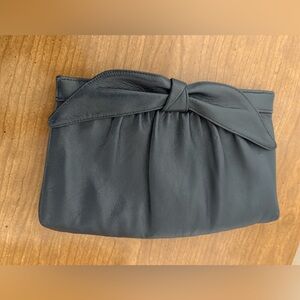 Vintage Ande’ Navy Leather clutch  with chain